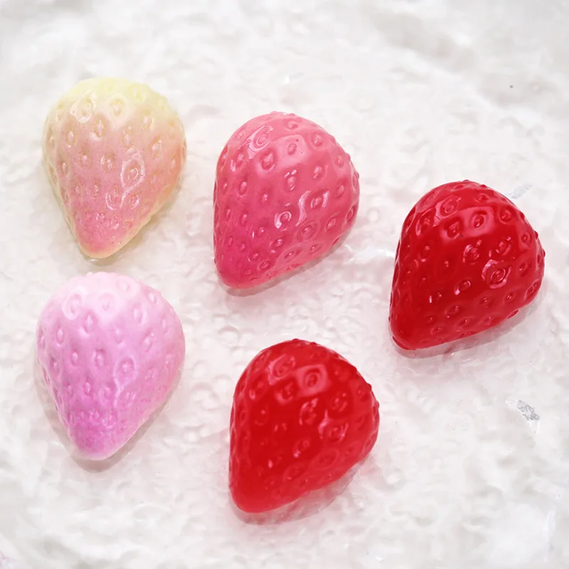 Cute Simulated Mini Strawberry Fruit Ornaments DIY Craft Parts for Hair Accessories Birthday Cake Decor
