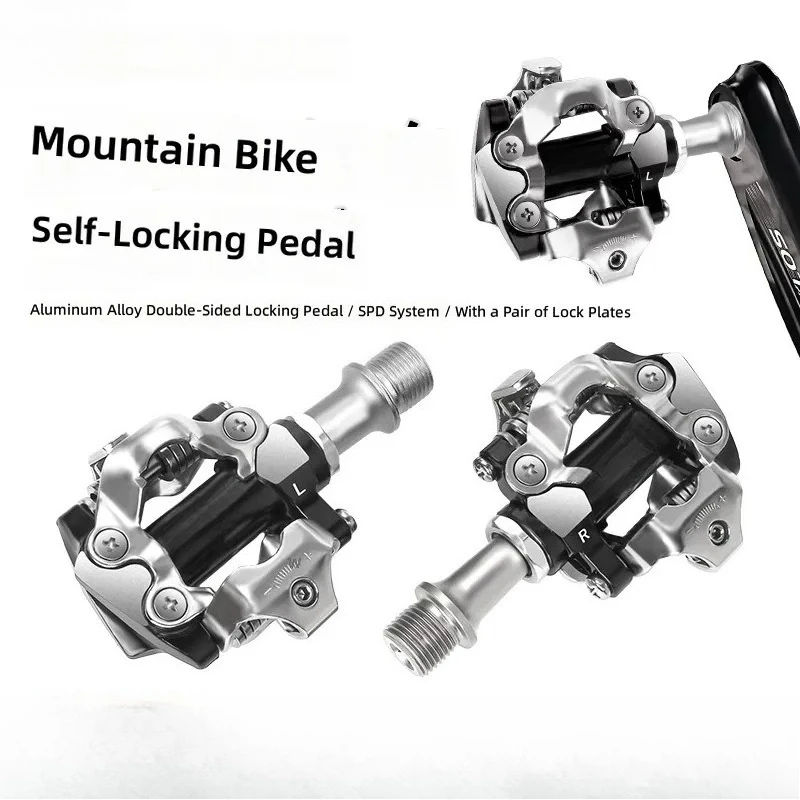 for M8100 Bicycle Lock Pedal Aluminum Alloy Double Sided Mountain Self Locking Pedal SPD System with Lock Piece Bike