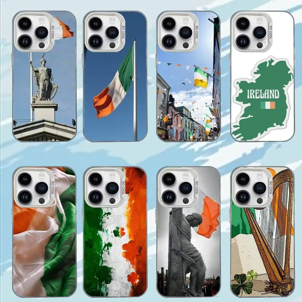 

I-Ireland F-Flag Phone Case For iPhone 17,16,15,14,13,12,11,Mini,Pro,E,MAX White Candy Matte Shockproof Cover