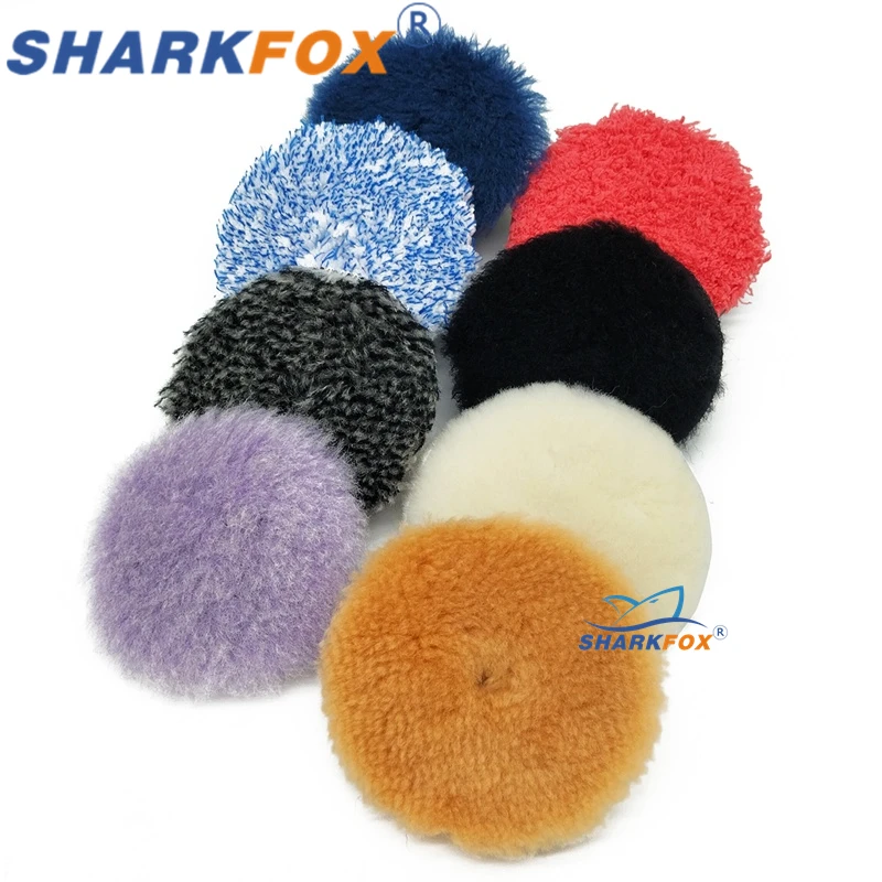 Sharkfox 3 Inches (80mm) various color car polishing pad, wool polishing pad waxing polishing disc cleaning scratch removal tool