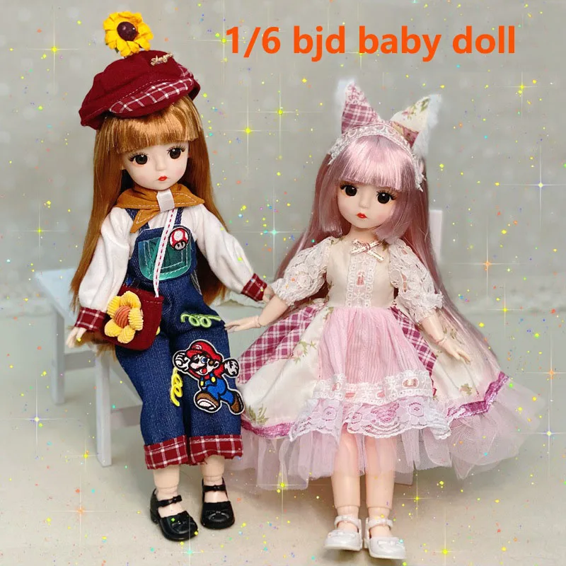 1/6 Bjd Doll Set or Only Clothes 28cm Baby Doll Toys Dress Up Clothes Skirt for Girl