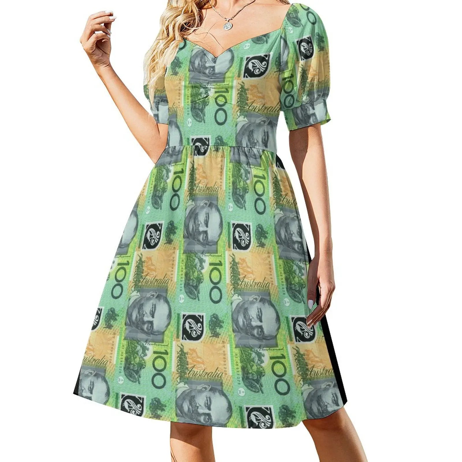 

Hundred Dollar Note Short Sleeved Dress Dance dresses Summer women's clothing purple dress Dress