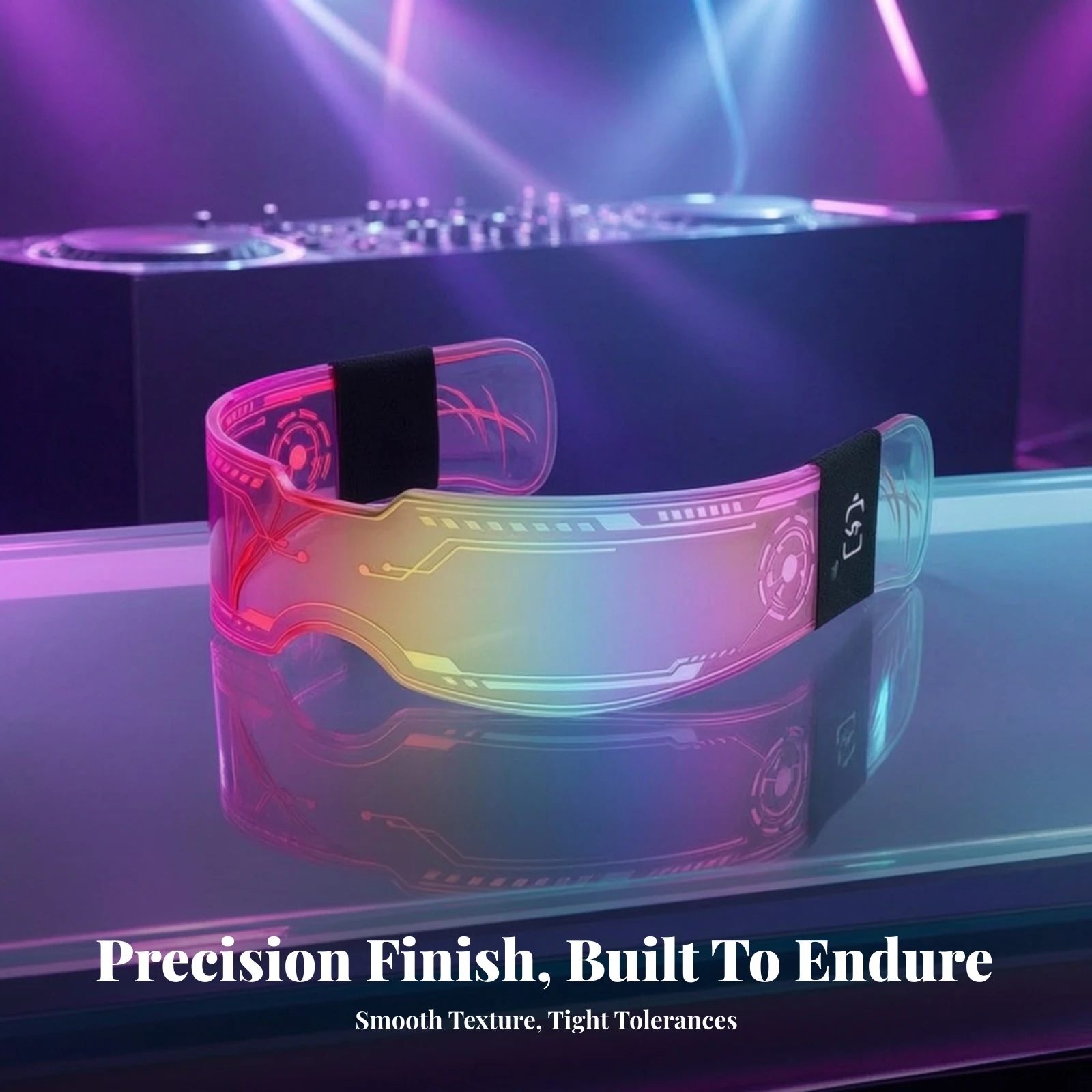 Cyberpunk Goggles with Strap Futuristic LED Goggles Flashing Glasses Adjustable for Cosplayers, Costume Parties, Festivals