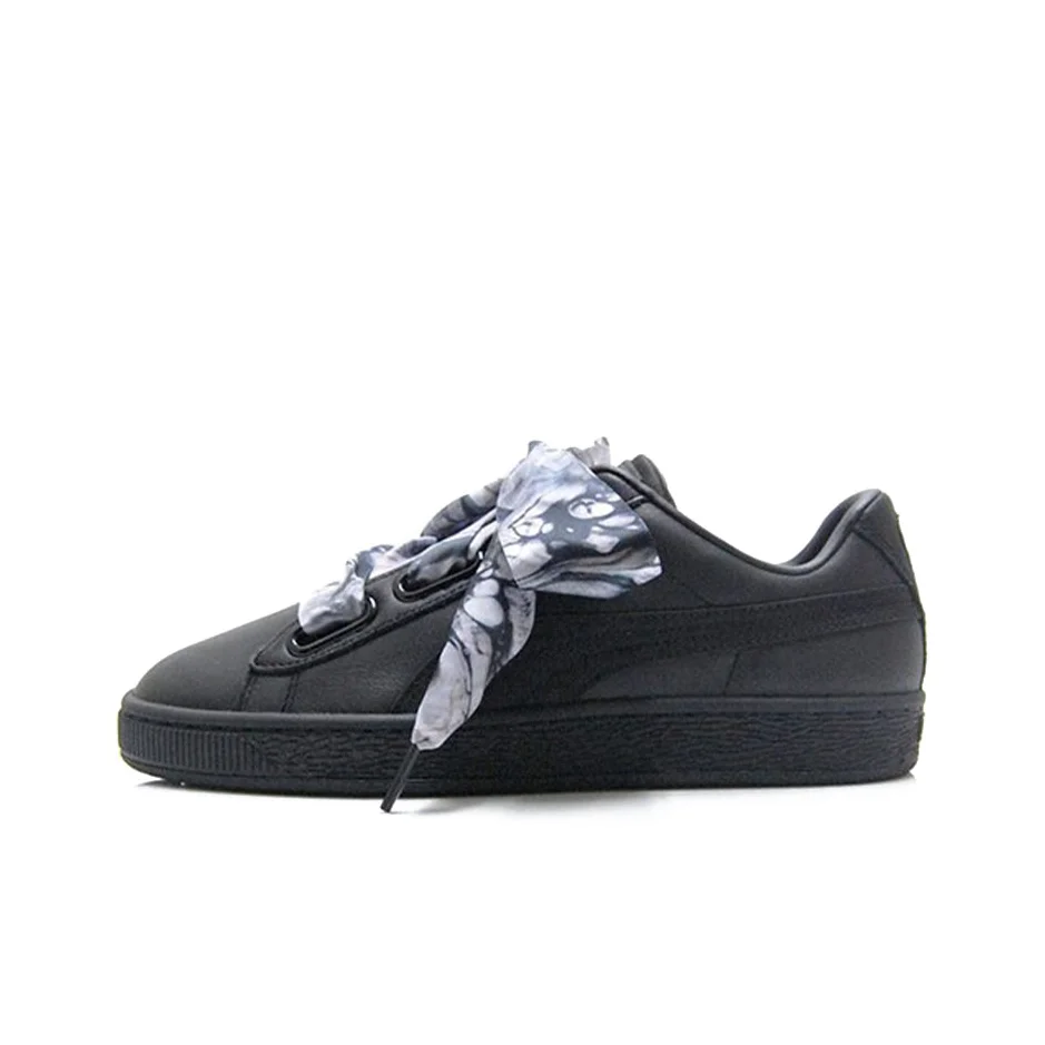 PUMA Basket Skateboard Shoes Women's Low Top Black 367028-02