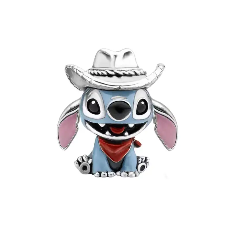 Potdemiel Disney 925 Silber Stitch Charms Anhänger Perlen Passend für 3mm Original Halskette Armband DIY Damen Geburtstagsfeier Edles Geschenk