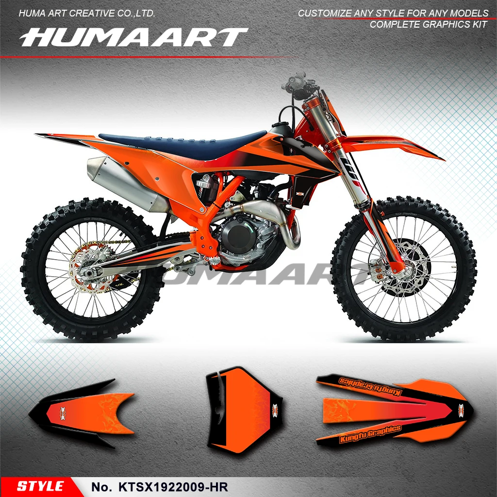 HUMAART Dirtbike Graphics Stickers Complete for KTM 125 150 250 350 450 SX XC EXC XCW 19 20 21 22 23,Modification,KTSX1922009-HR