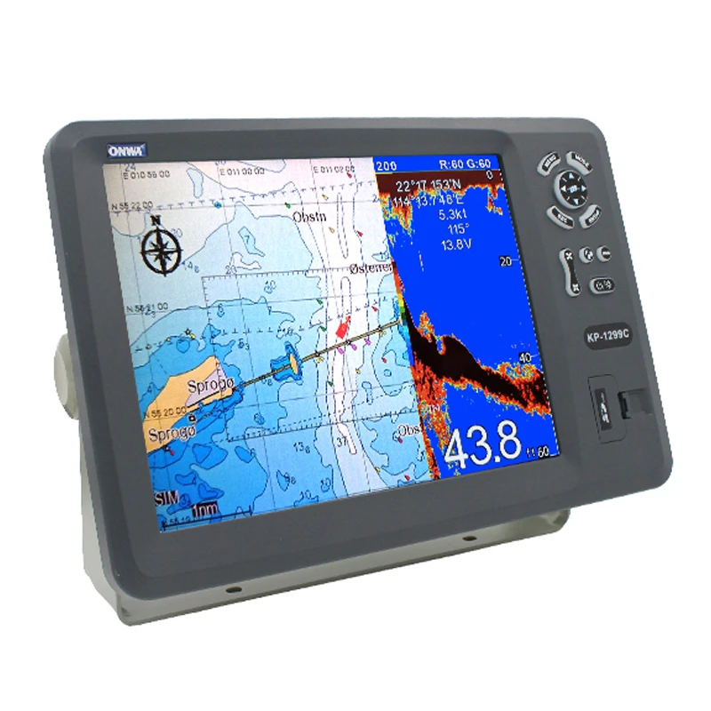 

Marine Electronics ONWA KP-1299C GPS Chart Plotter With Fish Fider Tracker Navigator Antenna 12" Inch With NMEA0183/RS232