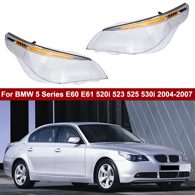 

Прозрачный абажур для фар в старом стиле для BMW 5 серии E60 E61 520i 523 525 530i 2004-2007, крышка фар автомобиля