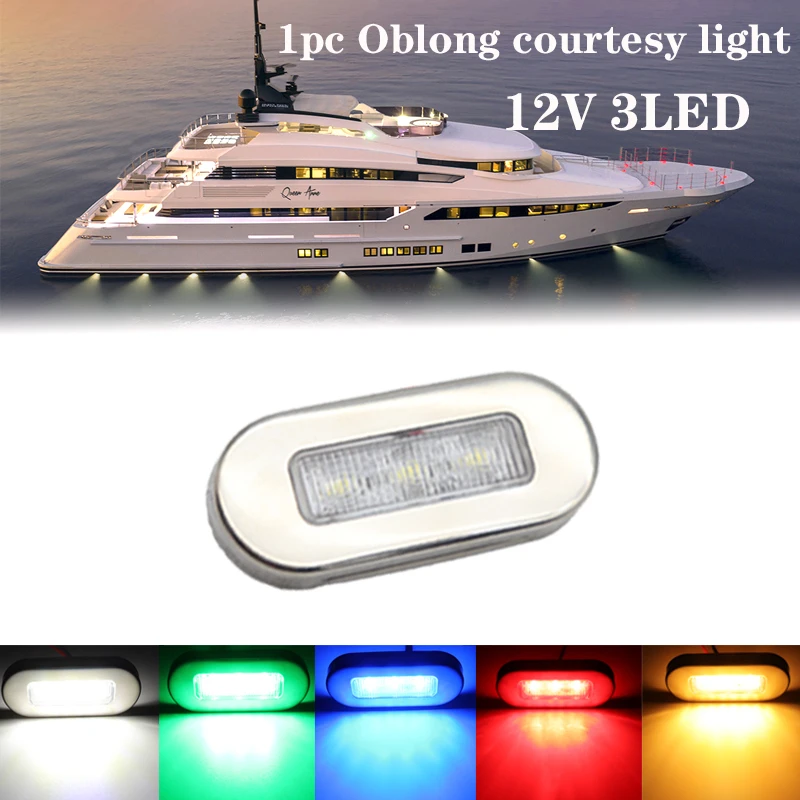 3LED 12V Boat Stair Deck Side Marker Light Indicator Turn Signal Lighting Taillight Marine Yacht RV Campers Trailer Waterproof