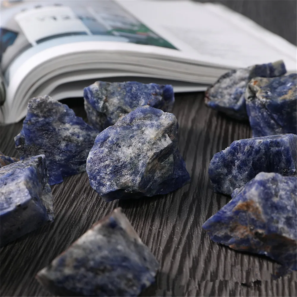 

Natural Blue Sodalite Crystals Raw Rough Gemstones Reiki Healing Energy Stones