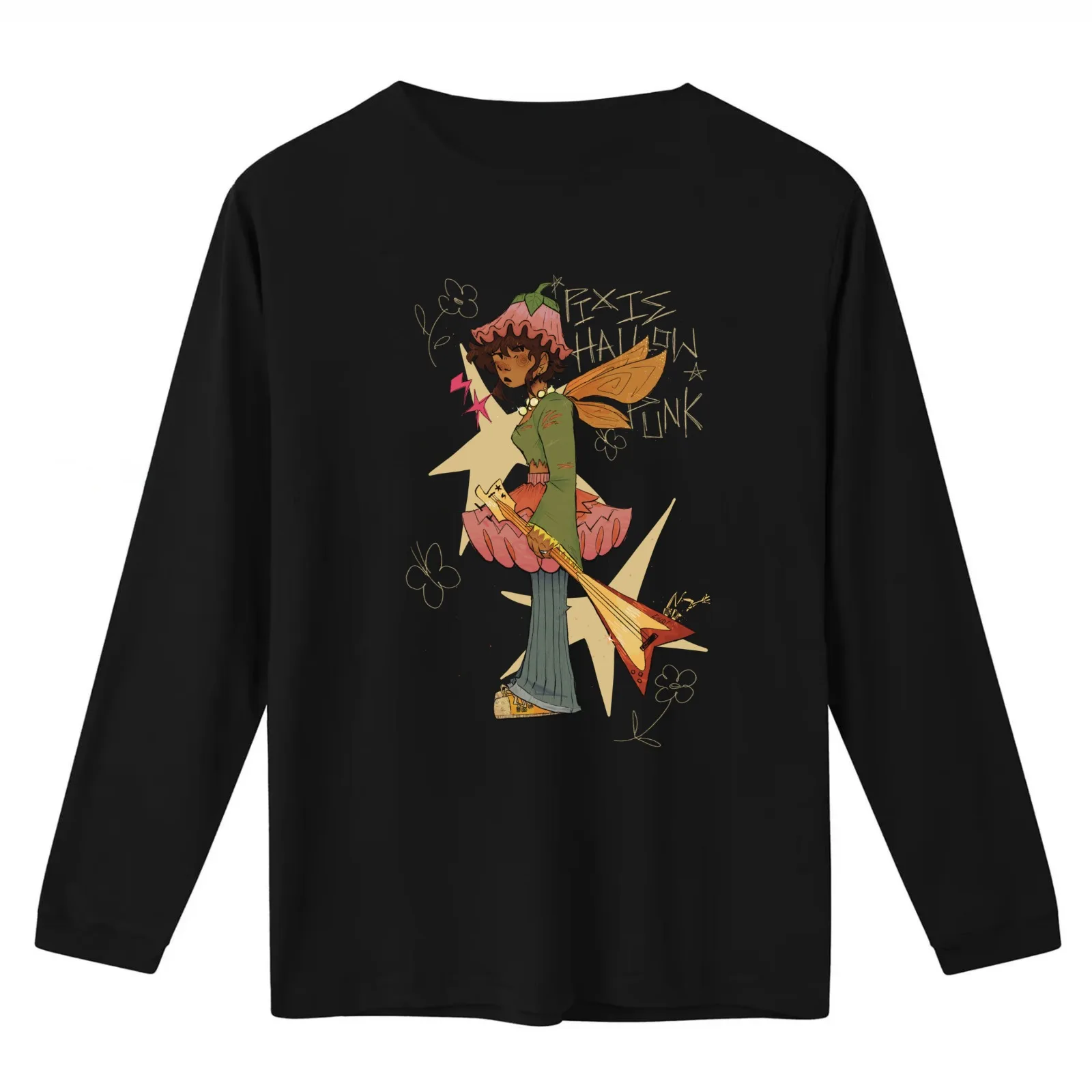 PIXIE HALLOW PUNK!!! T-Shirt Summer Casual Cotton Tee Oversized Streetwear Tops Vintage Graphic Print Loose Fit Short Sleeve