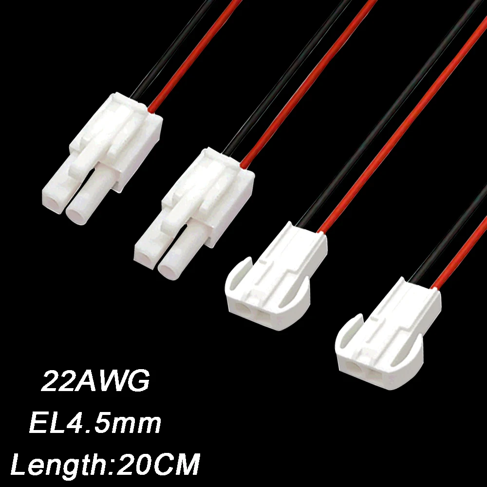 1Pair/1Pcs EL 4.5mm Male Female Terminal Plug Connector 2P Line Spacing 4.5mm Cable Length 20CM For Model Drive RC Output Power