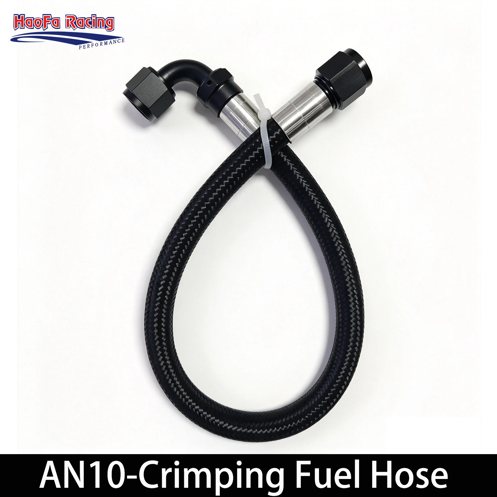 Cooler AN10 Crimp Fitting Nylon Stainless Steel Braid CPE Pipe Oil Fuel Line Set Assembly Kit Universal Installed Cooling Tube