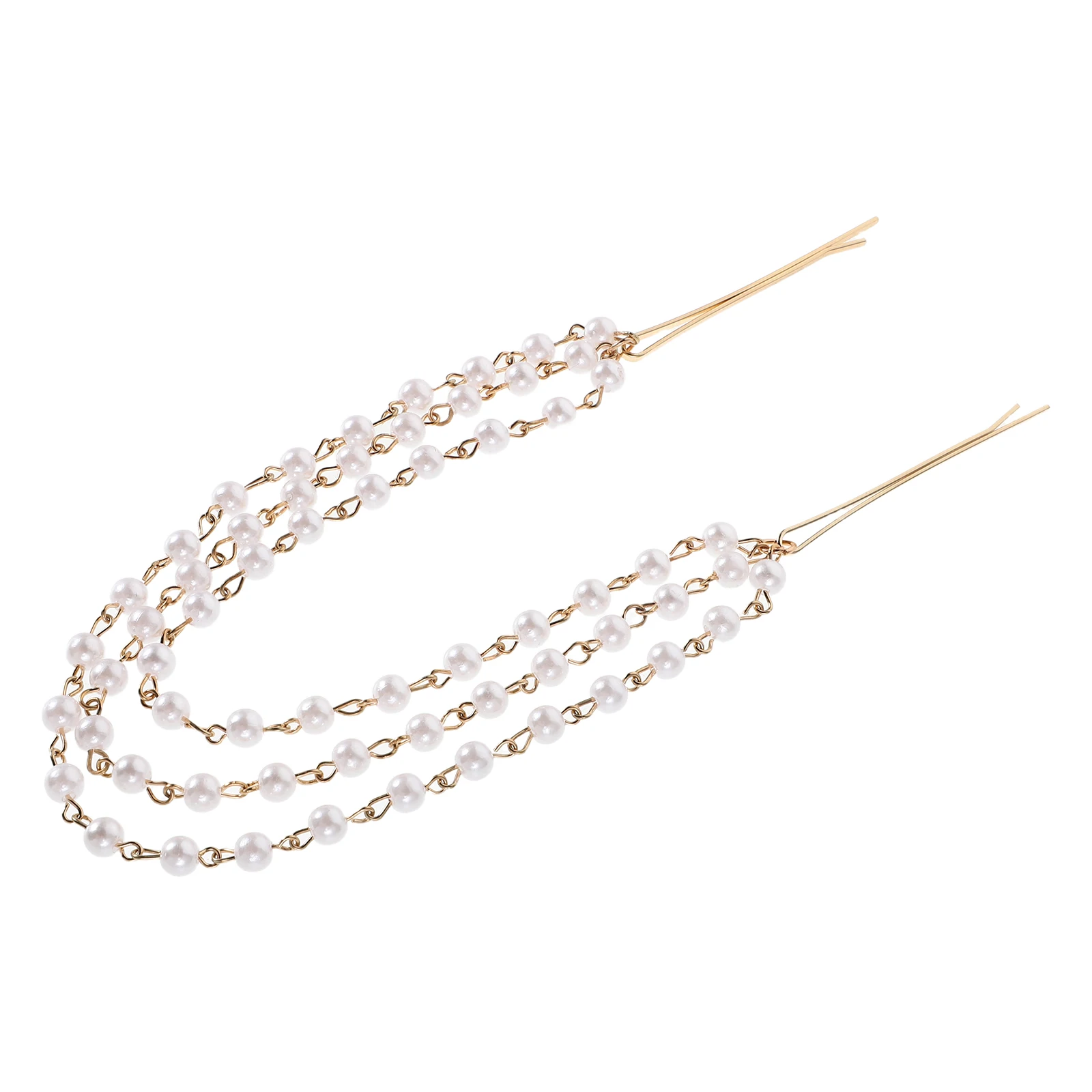 

Pearl Tassel Hair Clip Bridal Wedding Accessories Decorative Clips Artifical Headwear Chain for Women Cuff Bride Artificial