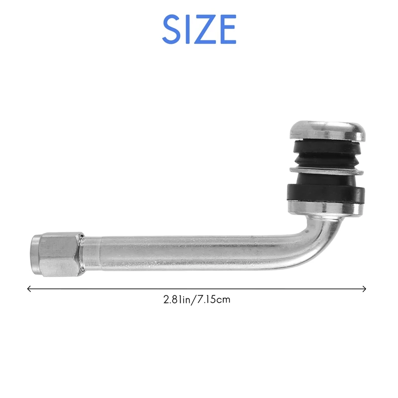 4Pcs/Lot YPQZW90DY6 7.15CM 2.5 Chrome Tire Valve Stems 90 Degree Angled Size XL,Universal Various Models