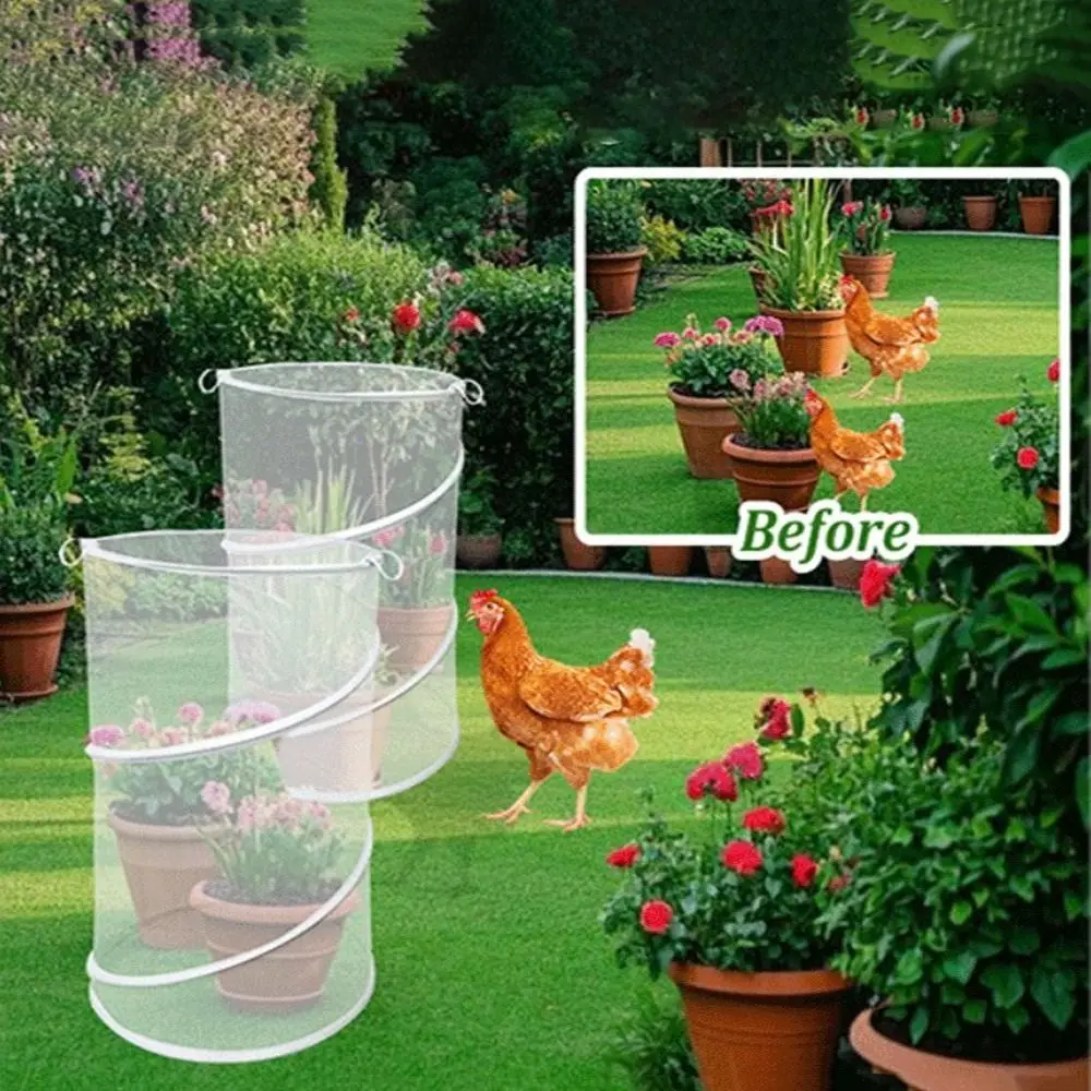 

Foldable Plant Mesh Cover Sturdy with 16 Ground Stakes Plant Guard Cover Weatherproof Garden Plant Protector Greenhouse"