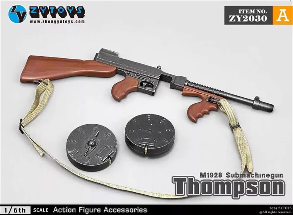 1/6 ZYTOYS M1928 Lalka żołnierza US. Figurka Thomson Mini broń Model około 15 cm nieprawdziwy dla 12-calowej figurki elementu scen DIY