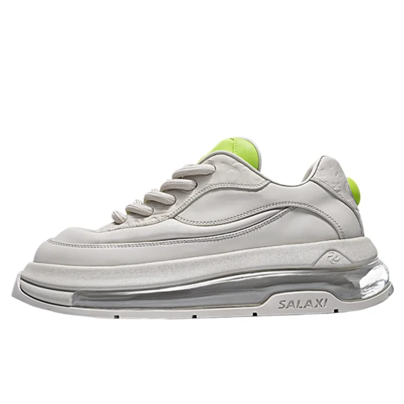 Genuine Leather Casual Sneakers Thick Bottom Skate Shoes for Men's Comfortable Breathable Height Increasing Couple Sports Shoes