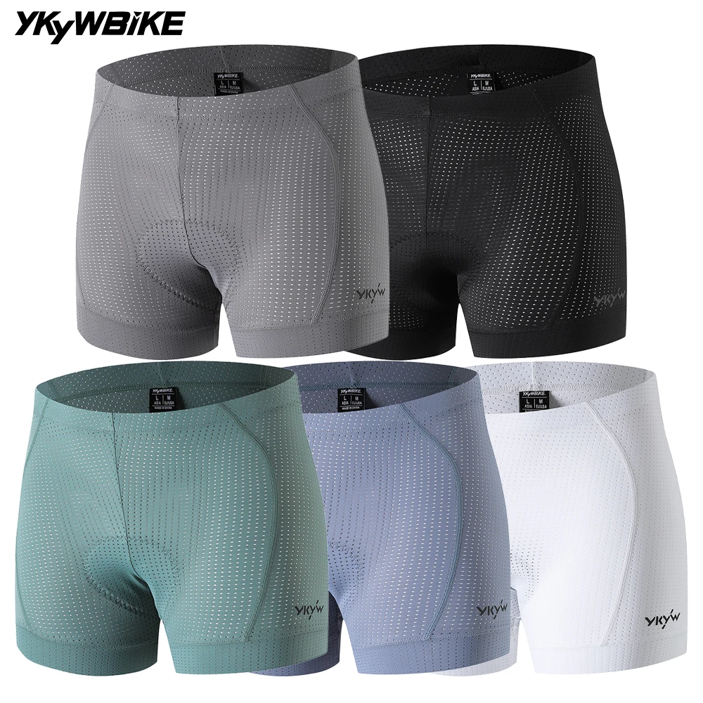 YKYWBIKE Unisex Cycling Underwear 200kg/m³ Sponge Padding Road Bike Shorts Liner Bicycle MTB Underwear Under Shorts