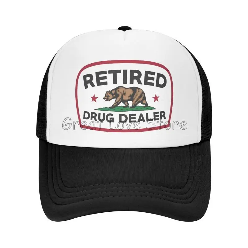 Retired Drug Dealer Print Baseball Cap for Women Men Funny California Trucker Hat Summer Sun Protection Adjustable Snapback Caps