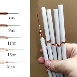 5Pcs/set Nail Art Liner Brushes White/Pink/Black Professional Lines Striping Drawing Painting Pen 7/90/11/15/25mm Manicure Tools