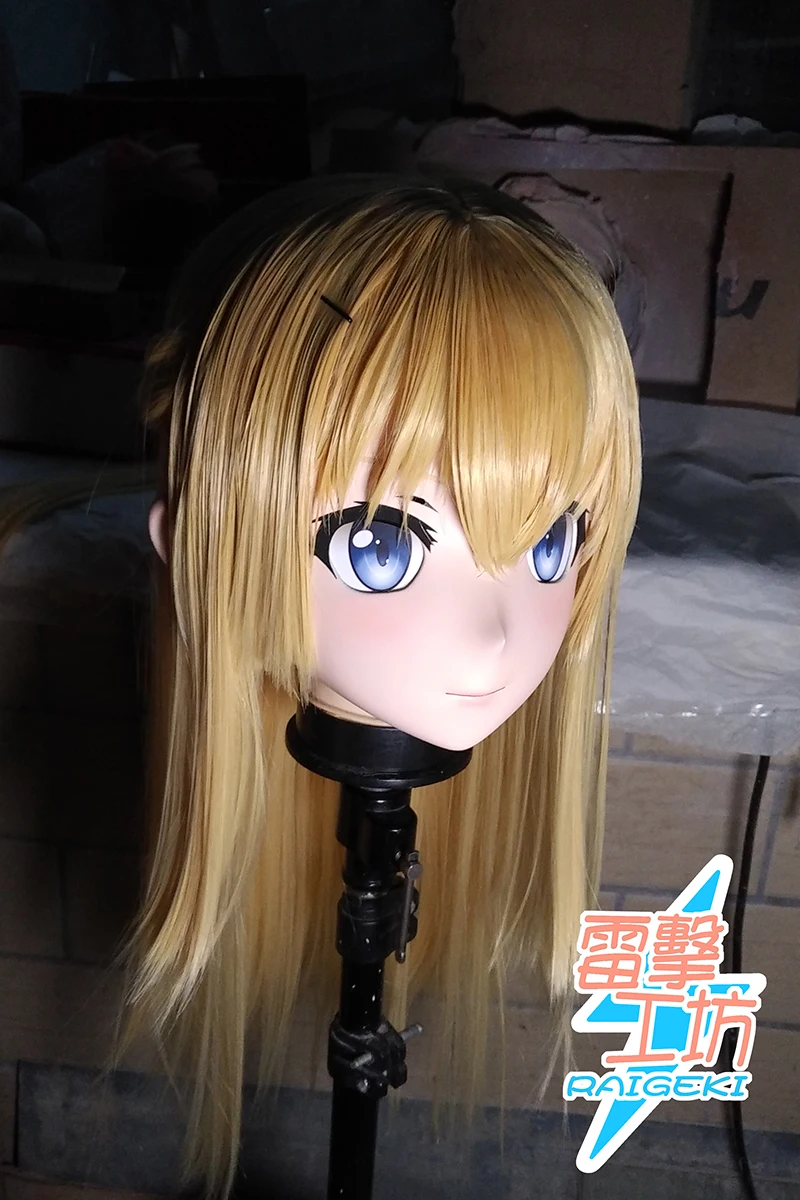 (LJ-131) Customize Character Female/Girl Resin Kig Full Head With Lock Anime Cosplay Japanese Anime Kigurumi Mask