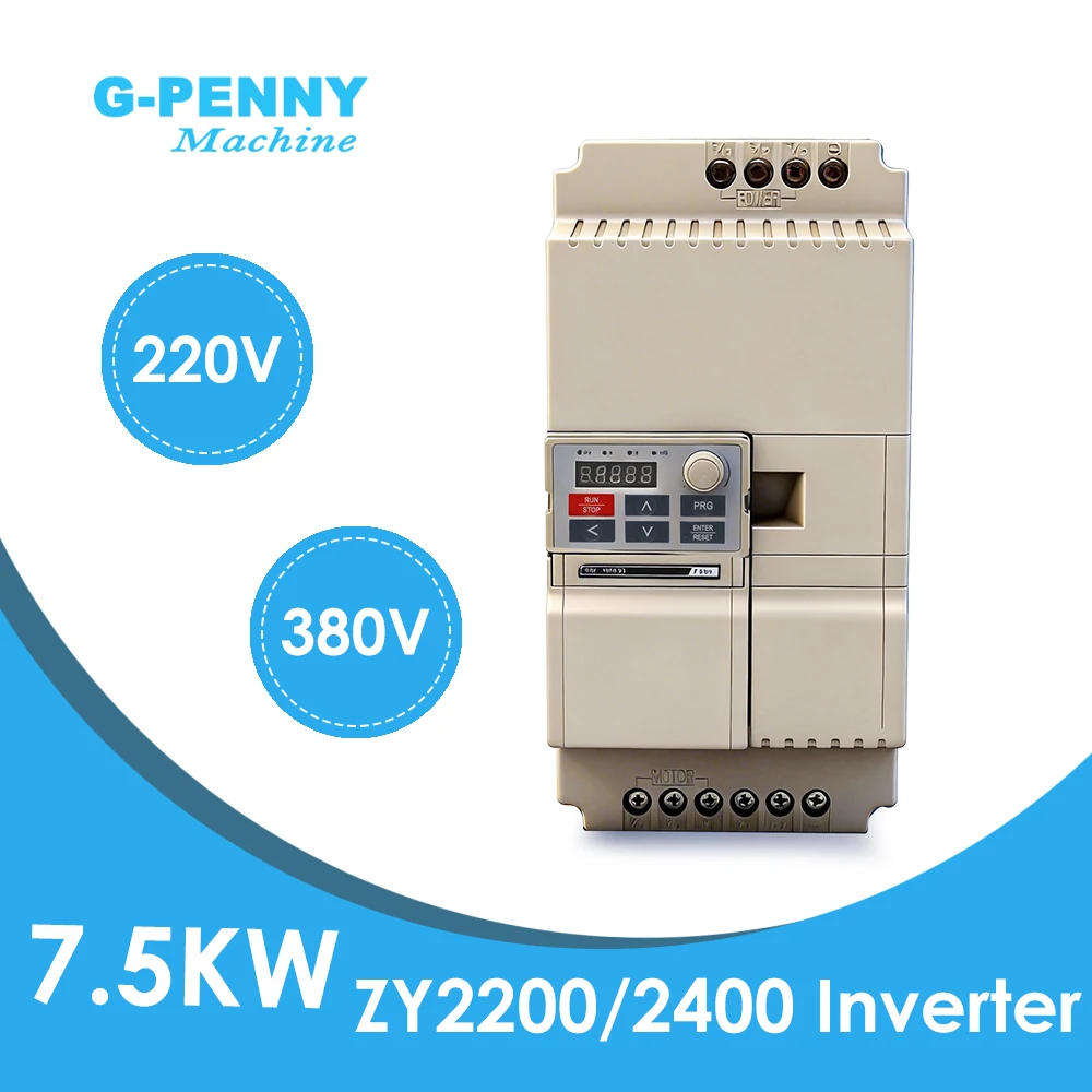 

G-Penny 7.5KW Vector Frequency Inverter 220V/380V 0-1000Hz VFD 3 Phase Variable Frequency Drive for Spindle Motor Pump Fan