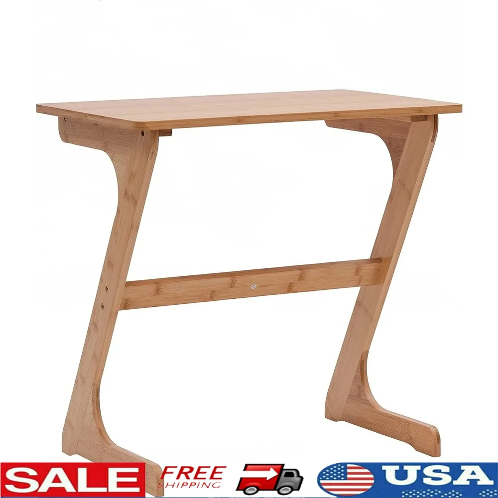 

Multi-Functional Bamboo Laptop Table Bedside Side Table TV Tray Z-Frame Design Durable Snack Desk Home Use