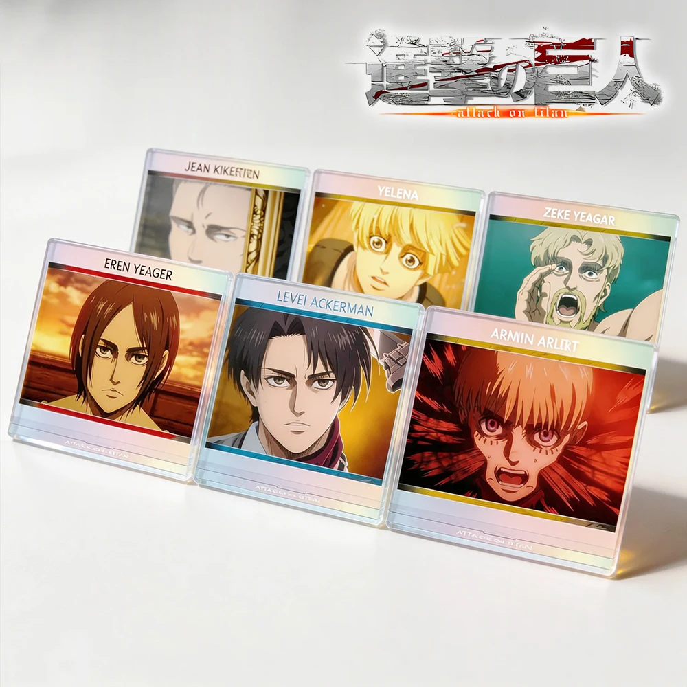 

Anime ATTACK ON TITAN Acrylic Stand Figure Keychain Levi Eren Armin Zeke Manga Scene Bag Pendant Custom Gift