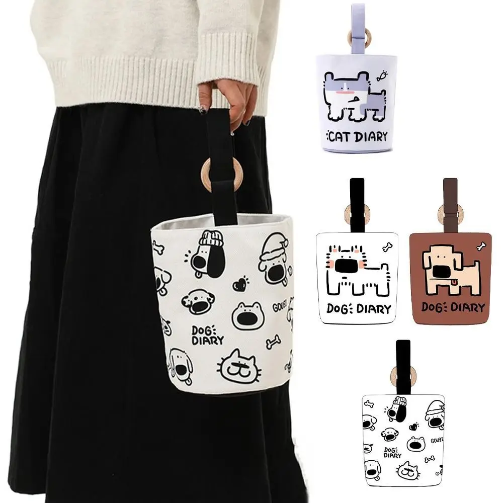 

Cat Dog Bucket Handbag Cute Letter Canvas Cat Print Lunch Bag Cartoon Mommy Bag Cartoon Tote Bag Travel