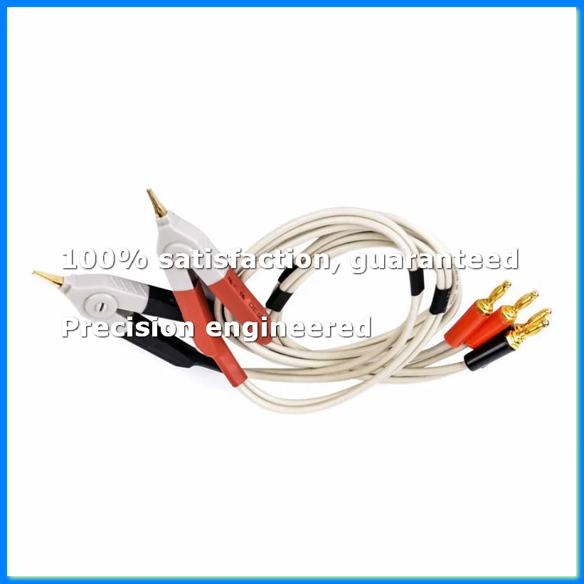 1 pair insulated banana plug clips cable Low Resistance LCR Clip Probe Leads Test Meter Terminal Kelvin New-A07G