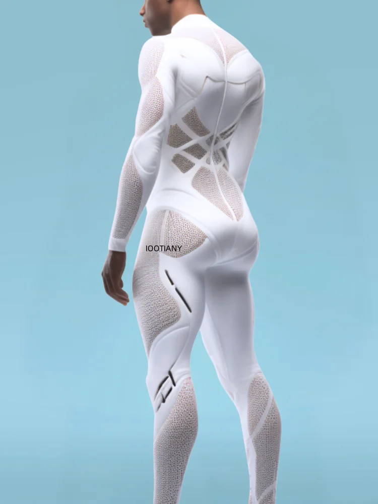 Herren Sexy Stretch-Strumpfhose Bodysuit Halloween Karneval Party Krieger Bühnenauftritt Cosplay Kostüm Zentai Anzug 2026 – Detail 4