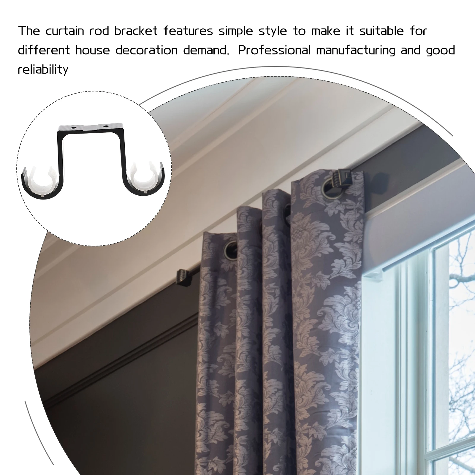 

Curtain Rod Bracket Rods Holders Ceiling for Brackets Curtains Double Pole Aluminum Alloy Mount Center Support