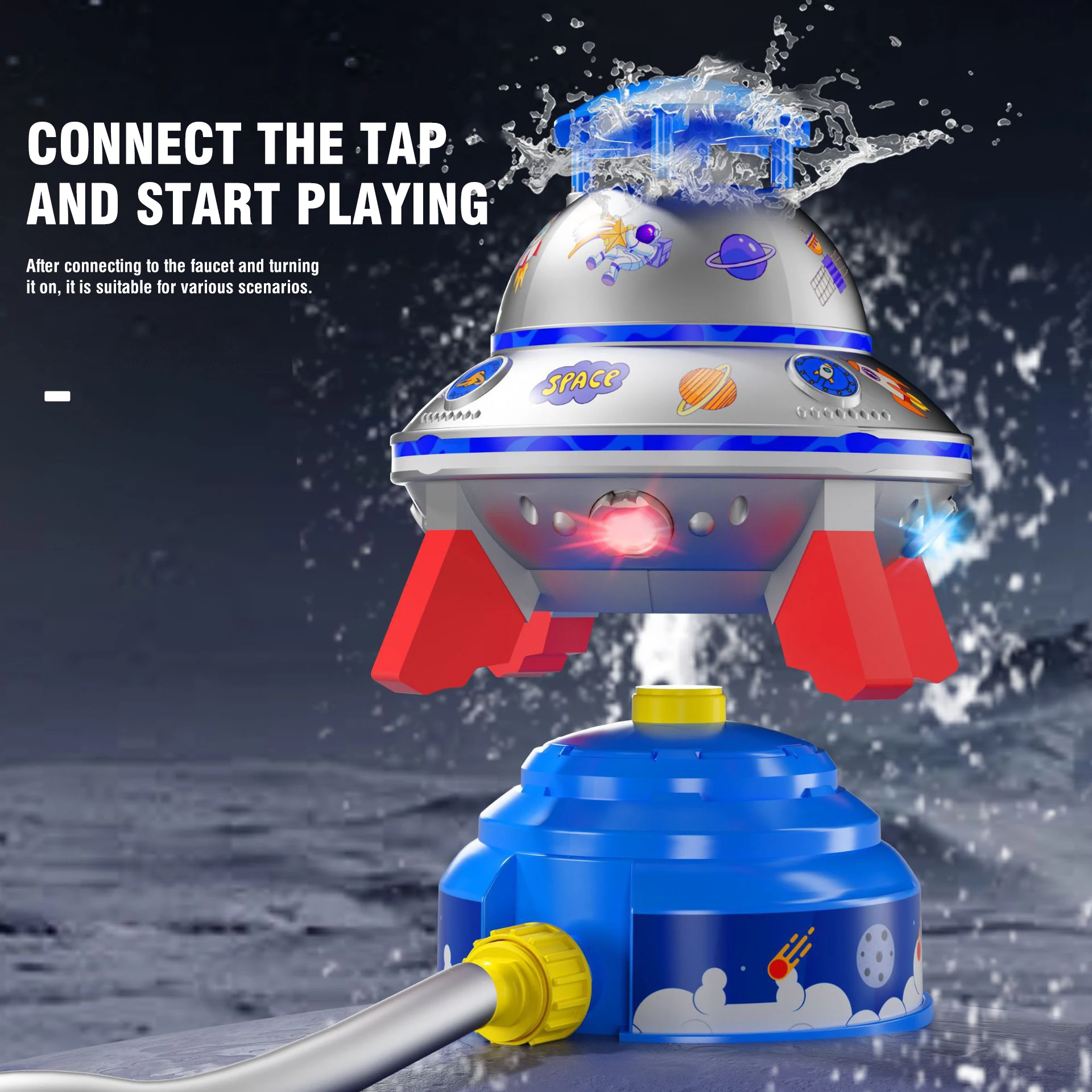 Fliegen Wasser Jet Wasser Spielzeug Cartoon Ufo Sprinkler Rotierenden Spray Soaker Outdoor Garten Hof Wackeln Spritzen Spaß Spielzeug für Kind Geschenk