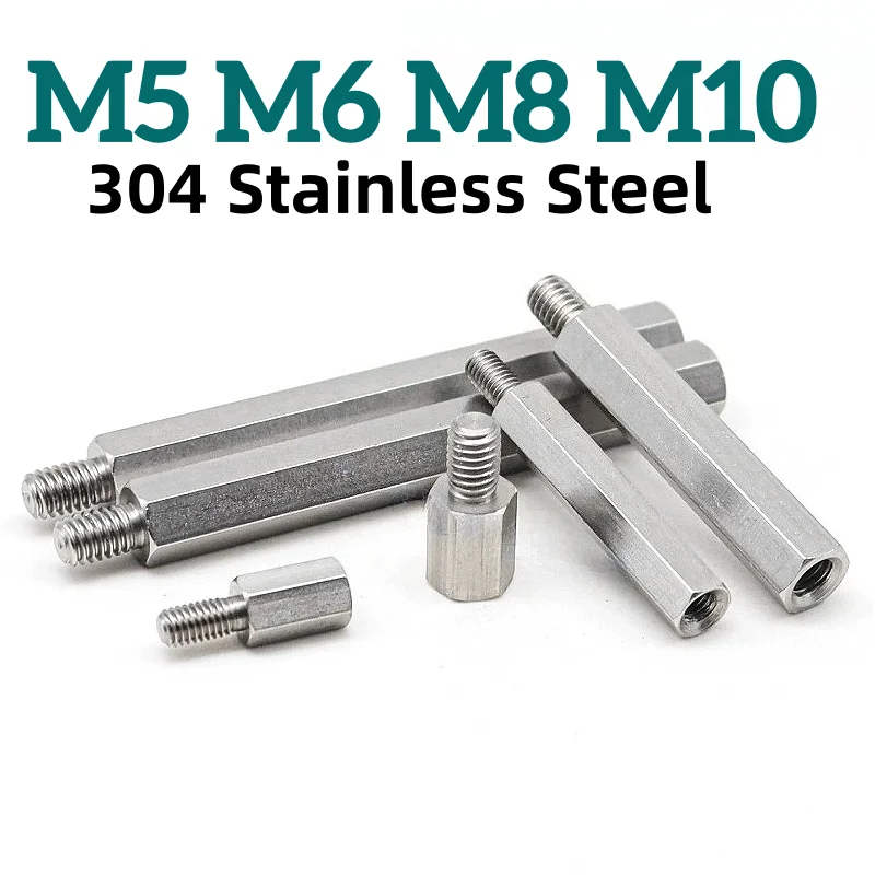 304 Stainless Steel Standoff PCB Support Male Female Hex Board Spacing Bolts M5 M6 M8 M10 Column Pillars Spacers Screws