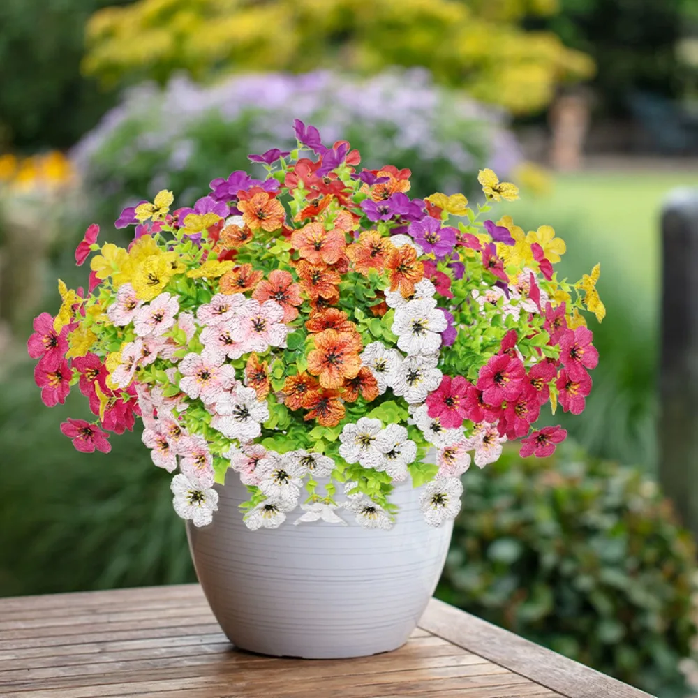 10pcs Simulation Flower Violet Home Gardening Garden Wedding Decoration Outdoor Plastic Flower Photography Background