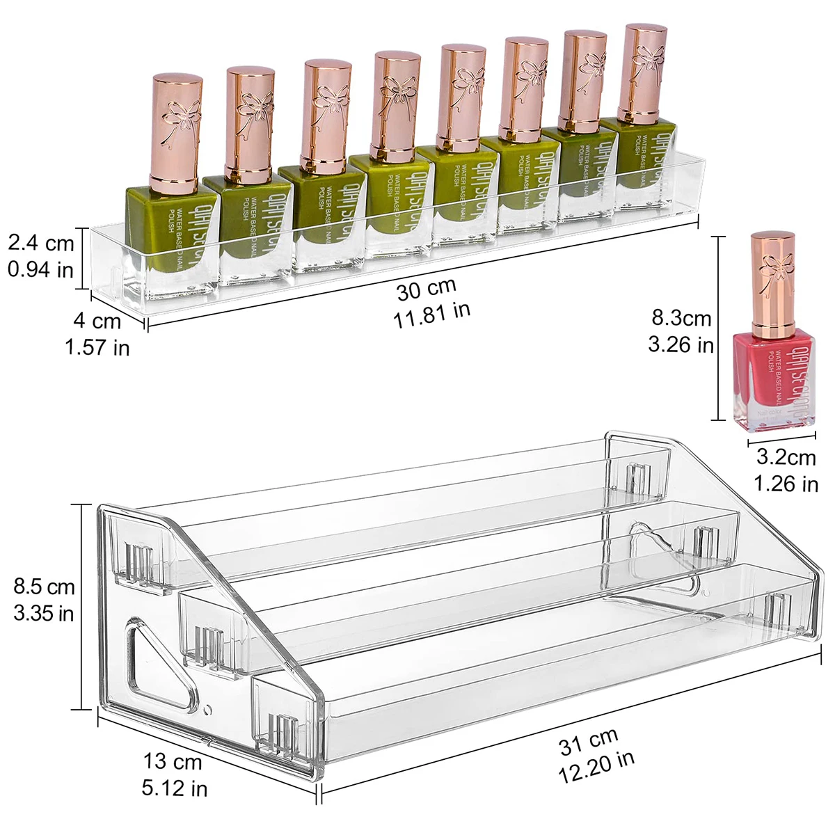 Nail Polish Organizer Clear Acrylic Nail Polish Holder Essential Oils Cosmetic Display Case Makeup Organiser Cosmetic Storage