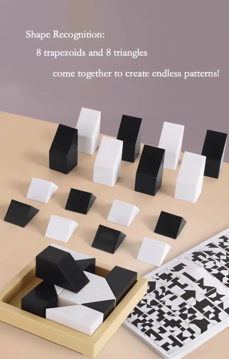 120 Levels Of Children's Puzzle Toys Black And White Hidden Building Blocks Smart Puzzle Parent-Child Interactive Table Games