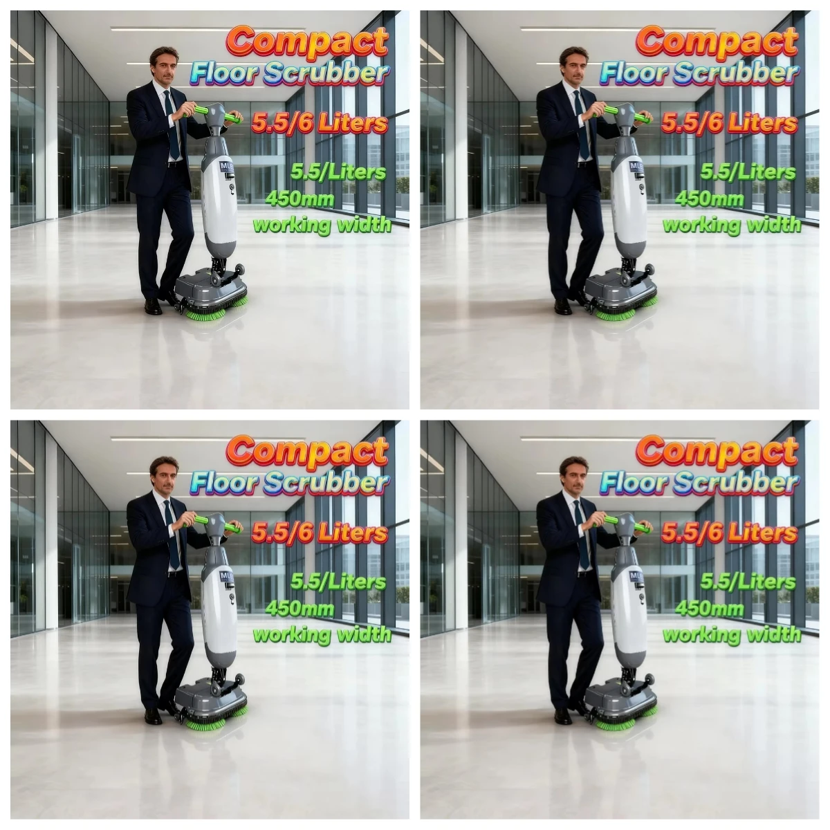 

100H Lithium Battery Dual Brush Compact Automatic House Keeping Floor Scrubber Machine