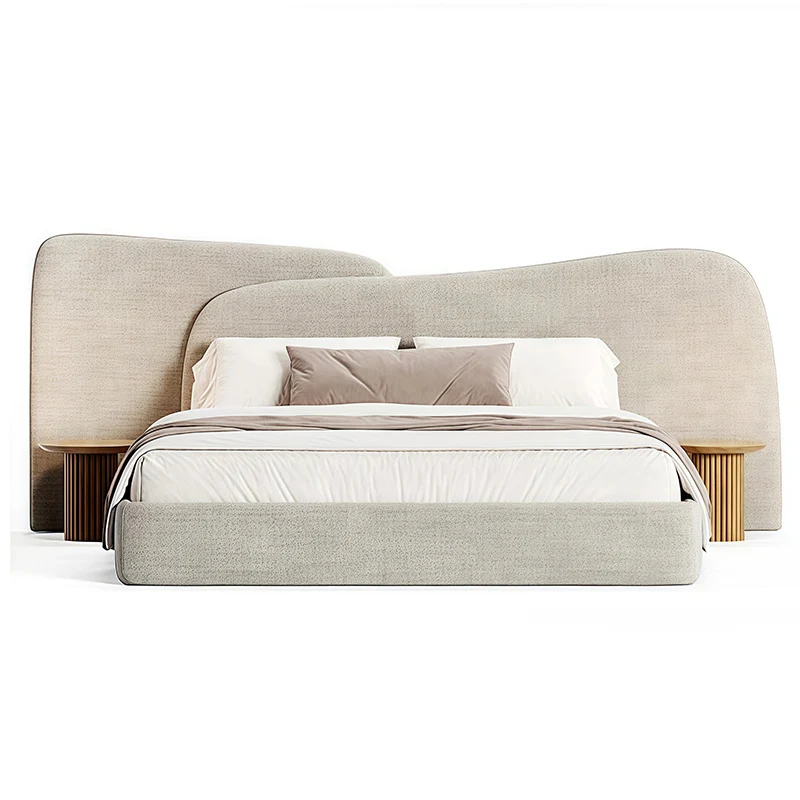 Modern Home Fashion Upholstered Tufted Bed Luxury Bedroom Furniture Velvet Queen Bed Frame