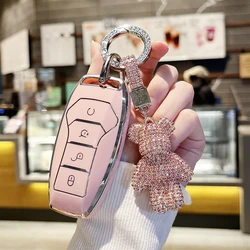 Pink Car Remote Key Case Cover Shell Fob For BYD Song Plus Atto 3 Han EV Tang DM Qin Seal Dolphin Keychain Accessories gifts