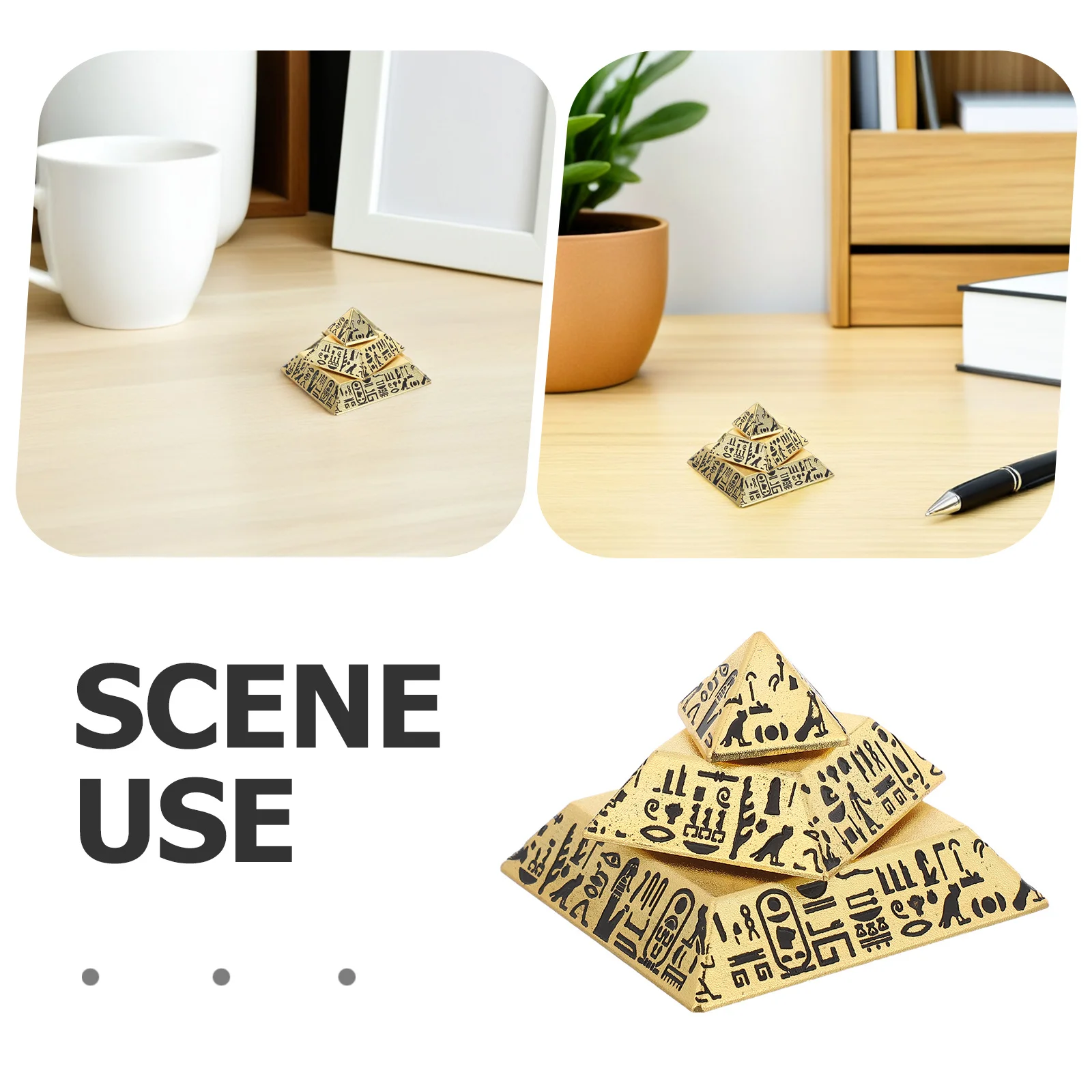 الهرم المصري مصغرة تمثال راتنج سطح المكتب زخرفة الإجهاد الإغاثة تململ سبينر ديكور المنزل المصري الهرم النحت #4