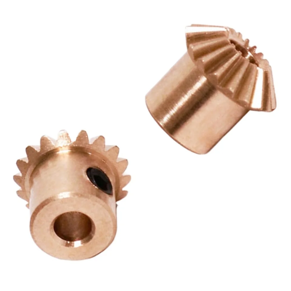 2pcs 0.5 Module 18 Teeth Brass Bevel Gear 90 Degree 3 Hole Copper For Miter Gears With Set Screw For Model DIY CNC Parts