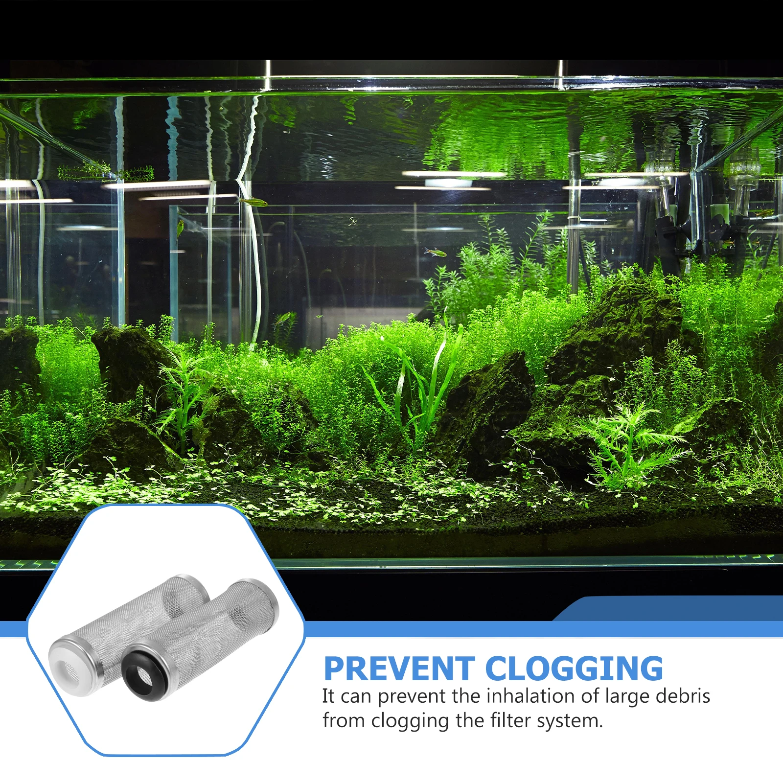 

2Pcs Aquarium Filter Inlet Intake Mesh Cover Stainless Steel Protective Screen Fish Tank Strainer Net Replacement Guard