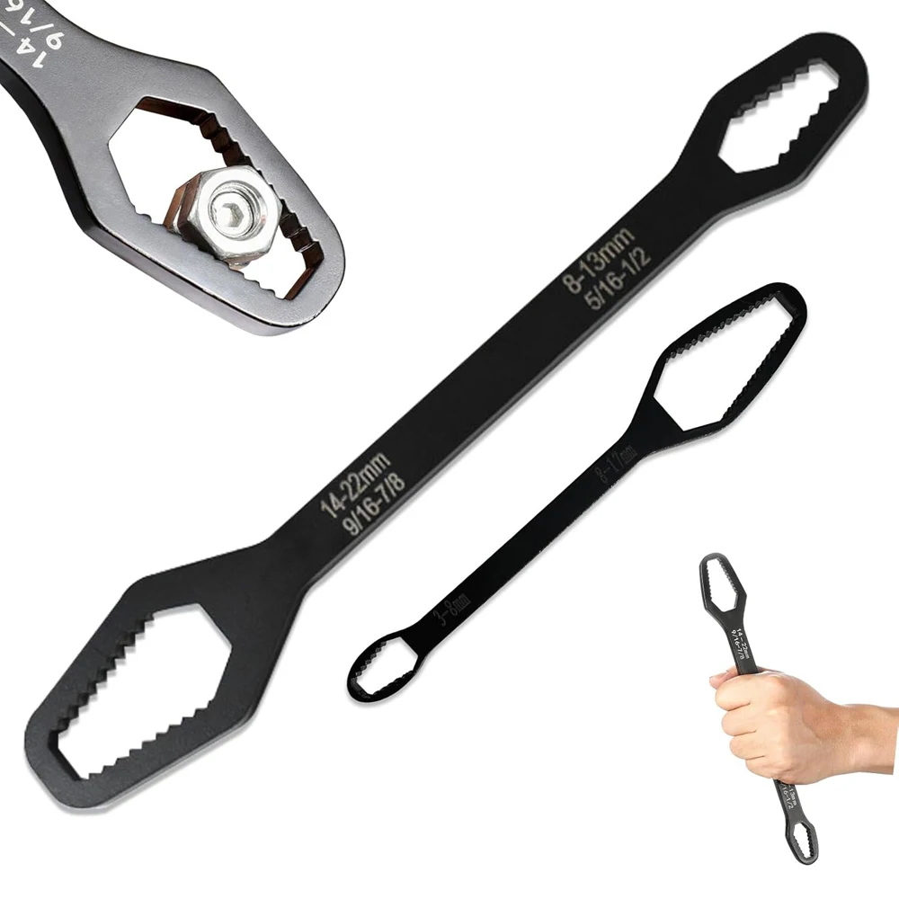 

8-22mm 3-17mm Universal Torx Wrench Self-tightening Adjustable Glasses Wrench Board Double-head Torx Spanner Hand Tools for Home