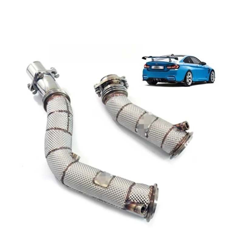 

Car Exhaust Stainless Steel Exhaust System High Flow Downpipe for B MW S55 F80 F82 M3 M4 Head Section 2014+ Accessories