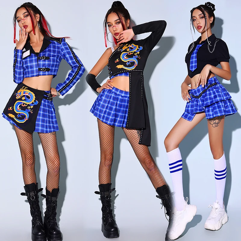 

Blue Series Jazz Dance Clothes Women Nightclub Dj Gogo Dancer Outfits Kpop Singer Performance Costume Sexy Stage Wear BL12912