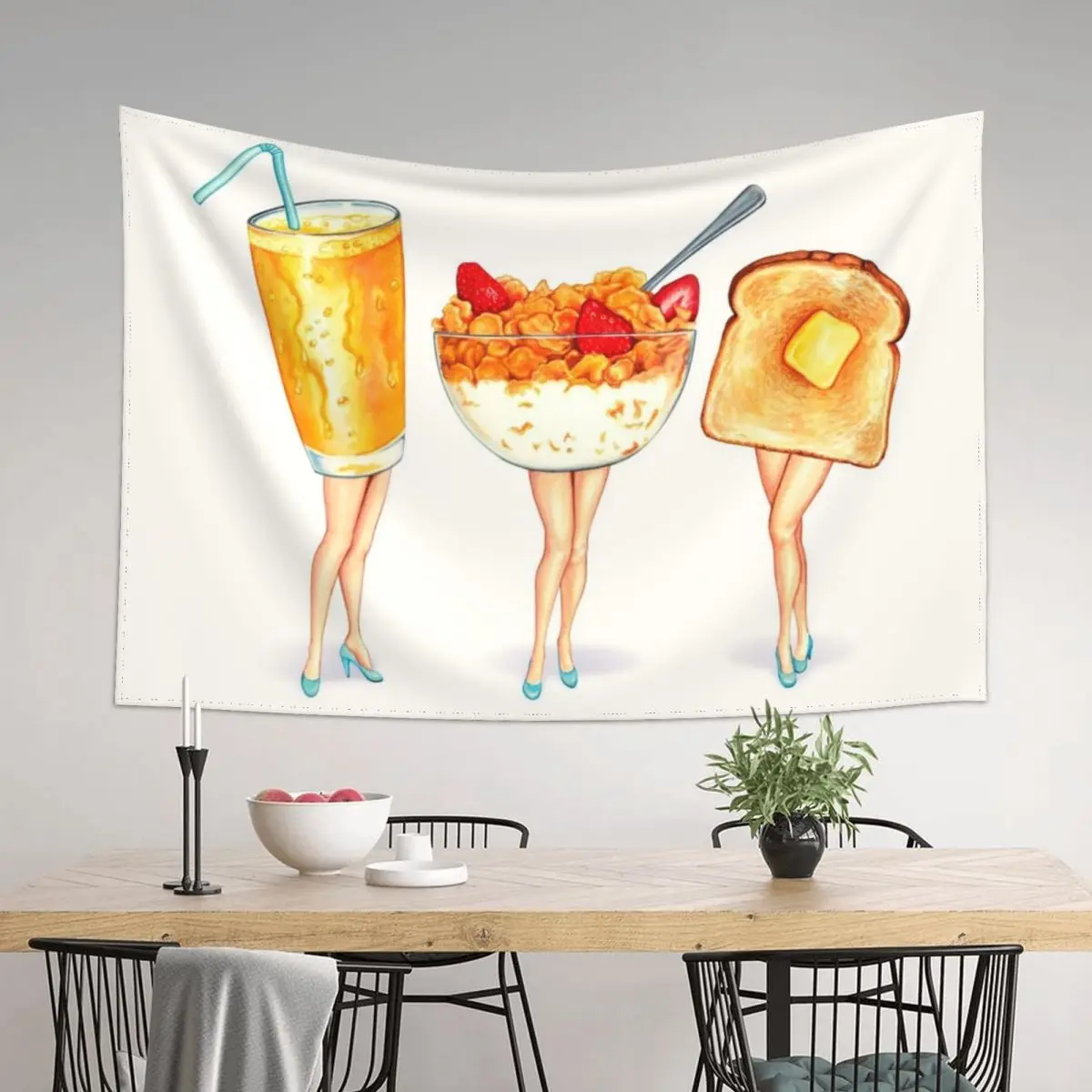 

Breakfast Pin-Ups Tapestry Room Decor Aesthetic Room Decoration Room Decor Cute Tapestry