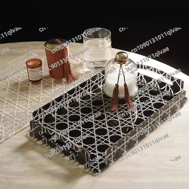 

French acrylic tray rectangular fruit tray coffee table desktop tea set aromatherapy cosmetics storage home living room