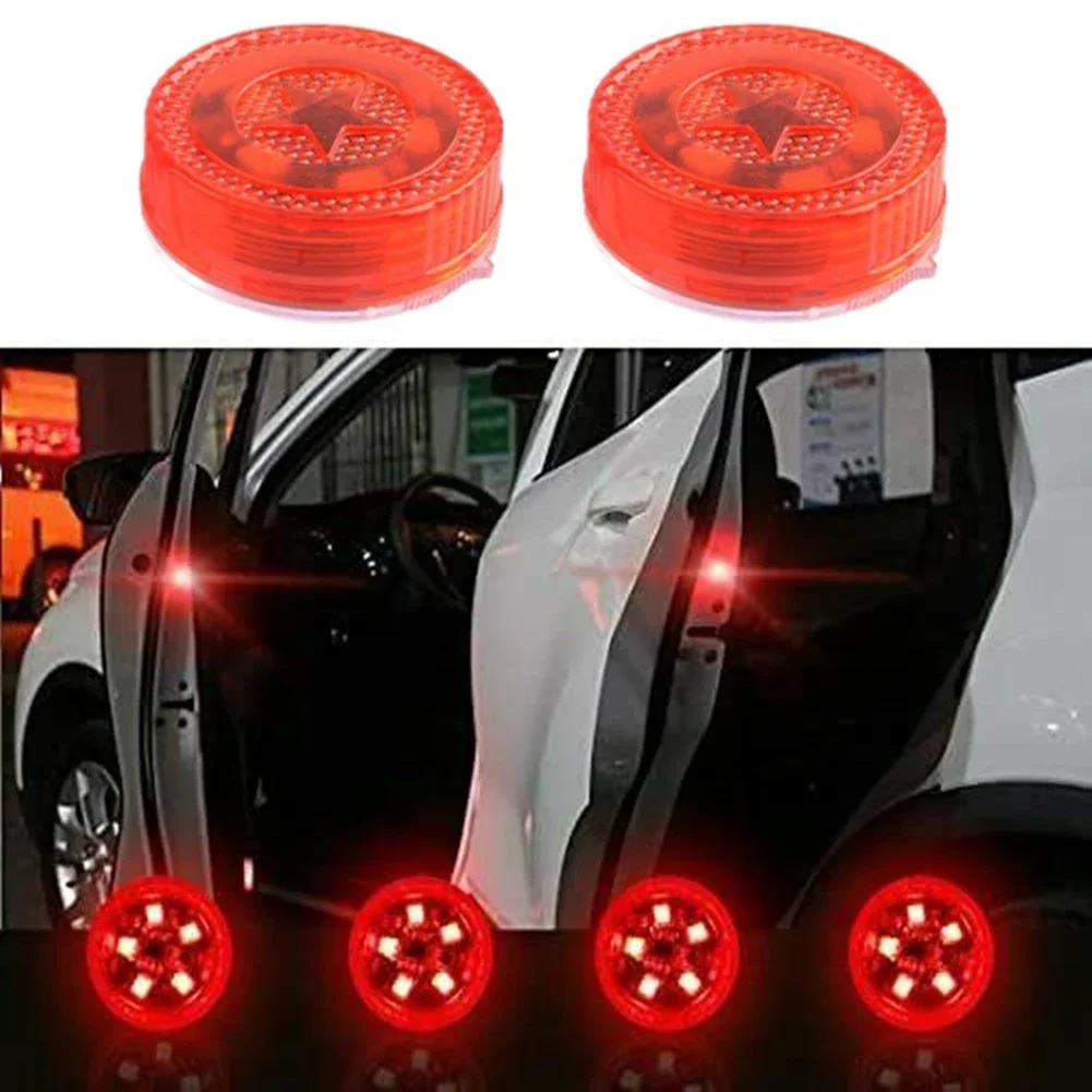 

2pcs/ Car Door Lights Universal LEDs Auto Opening Doors Safety Warning Anti-collision Lights Red 3V Strobe Flashing Alarm Lights